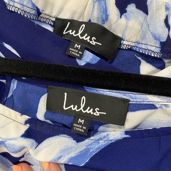 Lulu’s Two Piece Blue Floral Dress, M - Picture 3 of 3